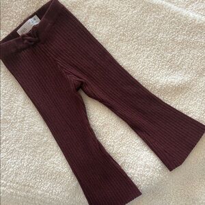 Zara Ribbed Burgundy Kids Pants